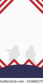 stars and stripes background with Silhouette of a veteran soldier, and copy space Area. Suitable to be placed on content with that theme. 