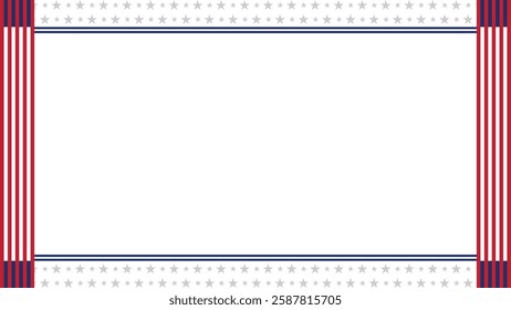 Stars and Stripes Border With a Blank Center for Patriotic Designs or Announcements During Celebrations