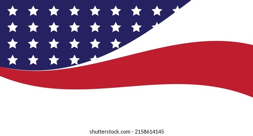 El concepto de estrellas y rayas gráfico para banner, plantilla y fondo. Festividad Nacional Americana. Bandera estadounidense con estrellas, rayas y colores nacionales estadounidenses. Ilustración vectorial.