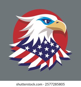 Stars and stripes eagle for independence day vector illustration