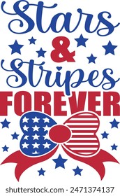 Stars and stripes forever. 4th of july illustration vector.