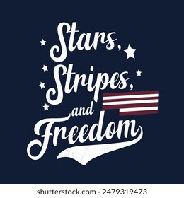 Stars, Stripes, and Freedom - USA Independence Day T-Shirt Design Template