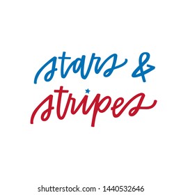 Stars and Stripes hand lettering