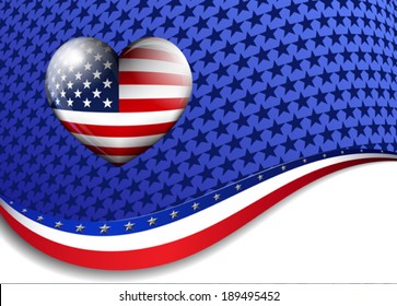 STARS and STRIPES HEART - American Background with a heart