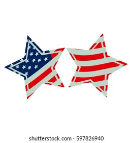 stars with stars and stripes icon, vector illustraction design