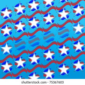 stars and stripes on blue background