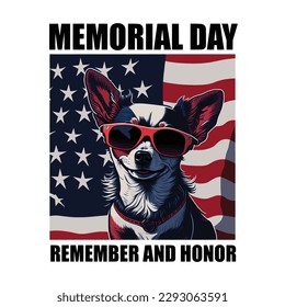 Stars, Stripes, And Paws: Happy Memorial Day Chihuahua Dog Illustration