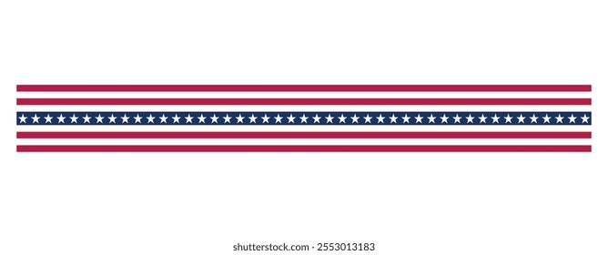 Stars and stripes Ribbon of American Flag Background.