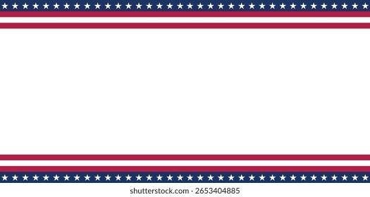 Estrelas e listras Ribbon Bandeira Americana Fundo. Fundo da bandeira da celebração dos EUA com a decoração da bandeira da América para 4 de julho do Dia da Independência, Dia dos Presidentes, Dia do Trabalho. Ilustração de vetor.