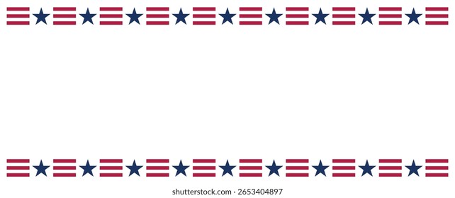 Estrelas e listras Ribbon Bandeira Americana Fundo. Fundo da bandeira da celebração dos EUA com a decoração da bandeira da América para 4 de julho do Dia da Independência, Dia dos Presidentes, Dia do Trabalho. Ilustração de vetor.
