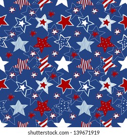 stars and stripes seamless pattern