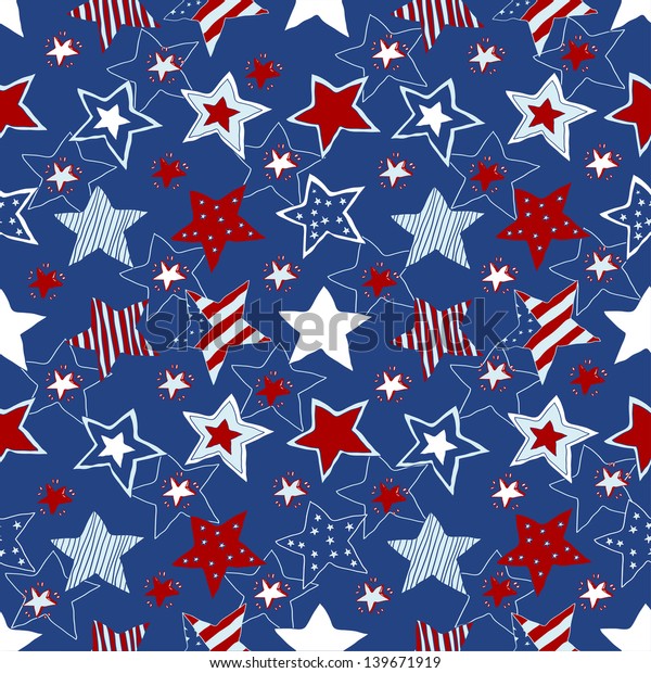 Stars Stripes Seamless Pattern Stock Vector (Royalty Free) 139671919