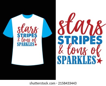 stars stripes  tons of sparkles t shirt design