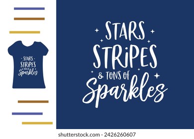 Stars stripes and tons of sparkles t shirt design