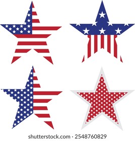 Estrelas e faixas, Bandeira Americana, Distintivo dos EUA, Estados Unidos, Estrela, Mapa dos EUA, Coração Americano, Águia, Patriótico, Veterano, Carimbo, Adesivo, Ícone, Vetor, Silhueta, Logotipo