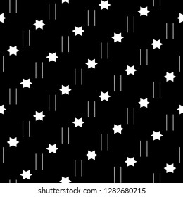 Stars, strokes pattern. Seamless image. Ancient mosaic. Embroidery background. Tribal wallpaper. Folk backdrop. Tribe motif. Digital paper, web design, textile print. Ethnic ornament. Vector.