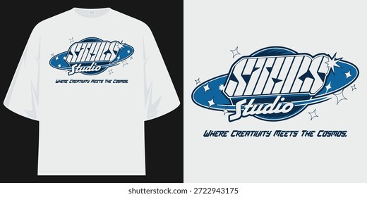 Sterne Studio, wo Kreativität trifft den Kosmos Grafik Design Illustration Vektorgrafik T-Shirt Design Vektorgrafik Kunstwerk
