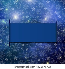 Stars, sun and moon on blurred space background. Place for your text. Vector illustration.  Elements of this image furnished by NASA.  Elements of this image furnished by NASA. 
