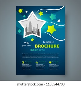 Stars theme Flyer brochure design template size A4 cover