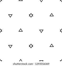 Stars, triangles ornament.Figures backdrop. Forms background. Star, triangle shapes wallpaper. Ethnic mosaics motif. Digital paper, web designing, abstract, vector work. Seamless pattern