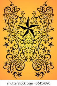Stars tribal art, vector illustration - tattoo