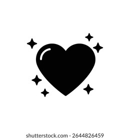 Stars Twinkling Around Heart for Magical Love Moment