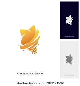 Stars Twist Logo Design Concept Vector. Storm Stars Logo Vector Icon. Tornado Stars logo Template