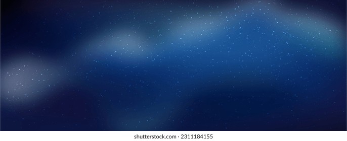 Stars universe galaxy background, The night with nebula in the cosmos, Milky way galaxy in the infinity space, Starry night with shiny stars and cumulus cloud sky, Vector illustration.