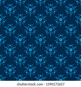 Stars universe glowing, lines, points, triangles on a dark blue infinite background. High-tech texture pattern modern design. Vector illustration of EPS 10.