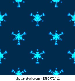 Stars universe glowing, lines, points, triangles on a dark blue infinite background. High-tech texture pattern modern design. Vector illustration of EPS 10.