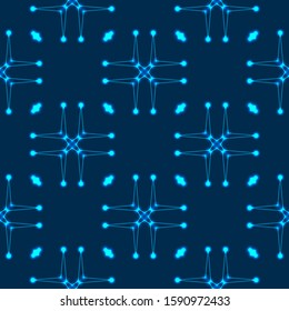 Stars universe glowing, lines, points, triangles on a dark blue infinite background. High-tech texture pattern modern design. Vector illustration of EPS 10.