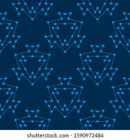 Stars universe glowing, lines, points, triangles on a dark blue infinite background. High-tech texture pattern modern design. Vector illustration of EPS 10.