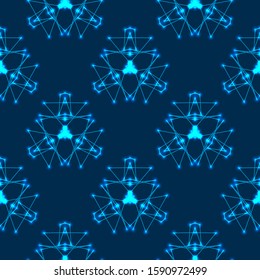 Stars universe glowing, lines, points, triangles on a dark blue infinite background. High-tech texture pattern modern design. Vector illustration of EPS 10.