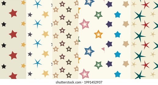 Stars of various styles seamless pattern