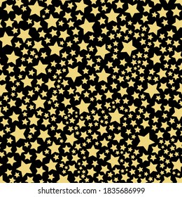 Stars vector background, Yellow stars on black background.