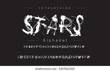Stars, Schriftart mit Vektorgrafik, Alphabet, Schriftart