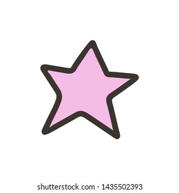 Stars. Vector doodle style icon. Stickers for school, backpacks, notebooks, fabrics. Vector illustration in linear flat style. International womens day graphic in vector.