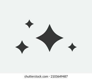 Stars vector icon. Abstract star symbol black and white. Galaxy collection sign