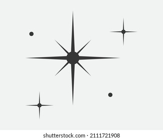 Icono vectorial de estrellas. Símbolo abstracto de estrella blanco y negro. Signo de colección Galaxy