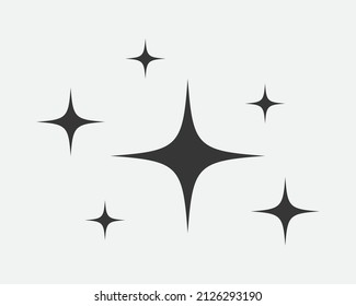 Icono vectorial de estrellas. Símbolo abstracto de estrella blanco y negro. Signo de colección Galaxy