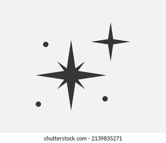 Stars vector icon. Abstract star symbol black and white. Galaxy collection sign