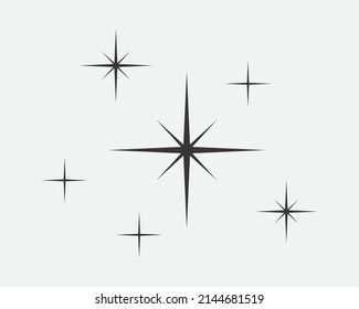 Stars vector icon. Abstract star symbol black and white. Galaxy collection sign