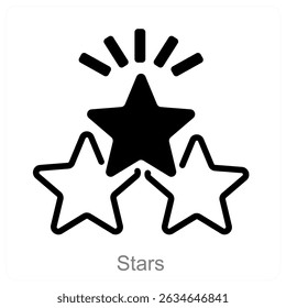 ícone de vetor de estrelas design conceito