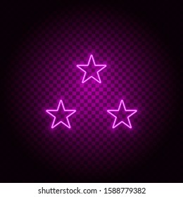 Stars vector icon. Element of simple icon for websites, web design, mobile app, info graphics. Pink color. Neon vector on dark background