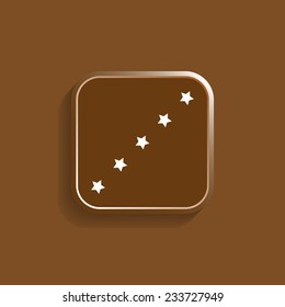stars vector icon on a brown background with shadow