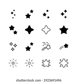 Stars vector icon set. Line and glyph icon