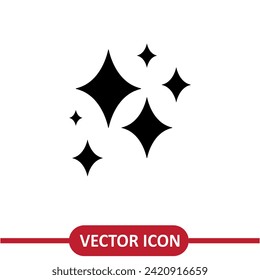 Stars vector icon, shine simple flat illustration on white background..eps