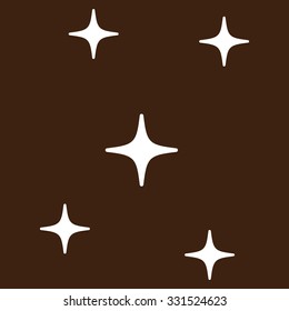 Stars vector icon. Style is flat white symbol, rounded angles, brown background.