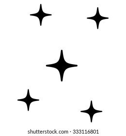 Stars vector icon. Style is flat black symbol, rounded angles, white background.