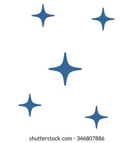 Stars vector icon. Style is flat cobalt symbol, rounded angles, white background.